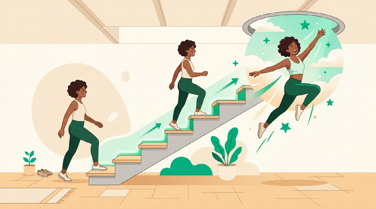 The Floor and Ceiling idea: a small step on a hard day, a leap through the ceiling on a good one